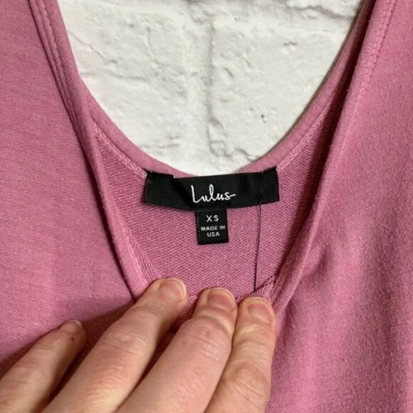 Lulu's NWT Pink Terry Cloth Drawstring Tank Jumpsuit Size XS - Picture 3 of 8